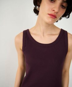 GRACE CONTINENTAL テレコノースリーブ ボルドー