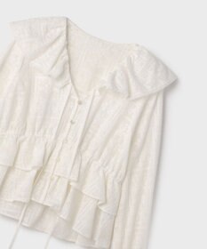 GRACE CONTINENTAL エンブロイダリーフリルブラウス