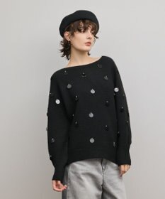 GRACE CONTINENTAL スパンコールニットトップ