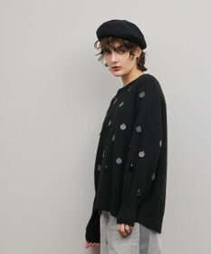 GRACE CONTINENTAL スパンコールニットトップ