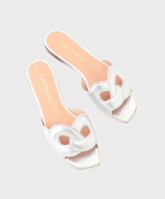 【美品】RUPERT SANDERSON フラットパンプス ホワイト 37 Rupert Sanderson シルバーサンダル / GRACE CONTINENTAL