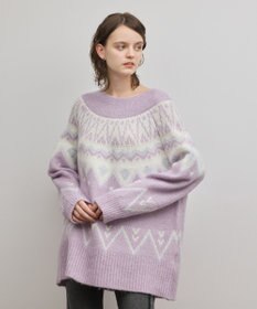 GRACE CONTINENTAL フェアアイルニットトップ ラベンダー