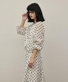 GRACE CONTINENTAL ドットフロッキーブルゾン