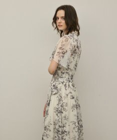 GRACE CONTINENTAL フラワープリントシャツフレアワンピース