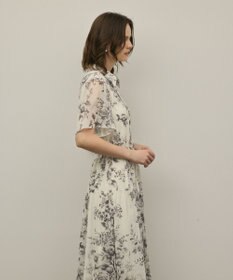 GRACE CONTINENTAL フラワープリントシャツフレアワンピース