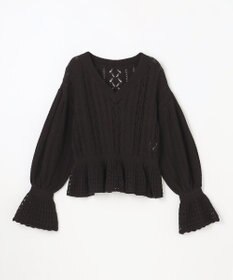 GRACE CONTINENTAL レース編ルーズニットトップ