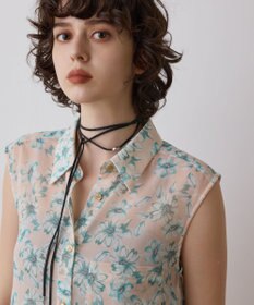 GRACE CONTINENTAL フラワーロングシャツ