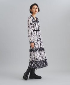 バイカラープリントティアードワンピース / GRACE CONTINENTAL | GRACE バイカラープリントティアードワンピース / GRACE CONTINENTAL | GRACE