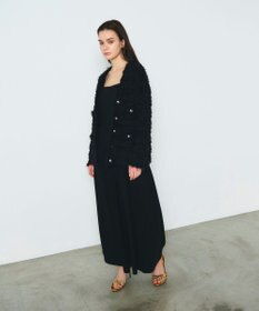 GRACE CONTINENTAL フェザーツイードニットカーディガン ブラック