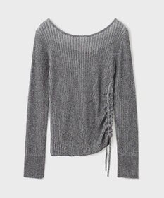 GRACE CONTINENTAL ラメリブクルーネックトップ