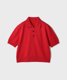 GRACE CONTINENTAL バイカラーポロニットトップ