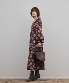 GRACE CONTINENTAL ボタニカルプリントティアードワンピース