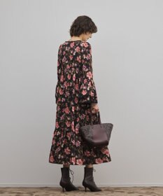 GRACE CONTINENTAL ボタニカルプリントティアードワンピース