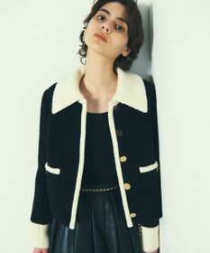 GRACE CONTINENTAL ウールパイルジャケット ブラック