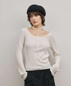 GRACE CONTINENTAL バイカラーリブニットトップ キナリ