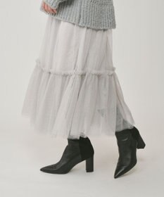 GRACE CONTINENTAL ラメチュールギャザースカート