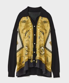 GRACE CONTINENTAL スカーフコンビカーディガン