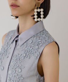 GRACE CONTINENTAL フラワーライン刺繍ワンピース