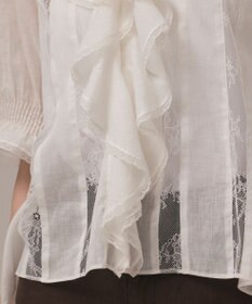 GRACE CONTINENTAL コットンフリルカラーブラウス