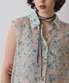 GRACE CONTINENTAL フラワーロングシャツ