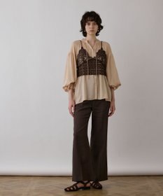 GRACE CONTINENTAL レースキャミ付カフタンブラウス