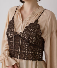 GRACE CONTINENTAL レースキャミ付カフタンブラウス