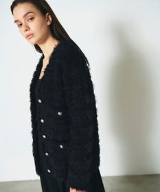 GRACE CONTINENTAL フェザーツイードニットカーディガン