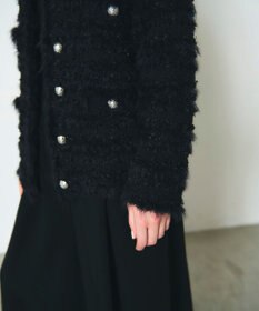 GRACE CONTINENTAL フェザーツイードニットカーディガン