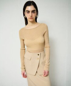 GRACE CONTINENTAL ラメシアーリブニットトップ