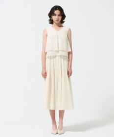 GRACE CONTINENTAL シフォンカットジャガードトップ