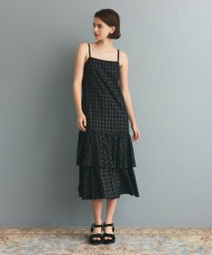 GRACE CONTINENTAL ラメチェックキャミドレス