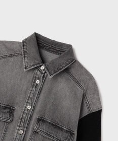 GRACE CONTINENTAL ニットスリーブデニムワンピース