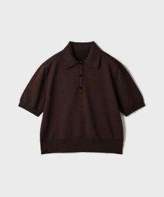 GRACE CONTINENTAL バイカラーポロニットトップ