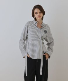 GRACE CONTINENTAL エンブレム刺繍シャツ ブラック