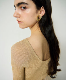 GRACE CONTINENTAL ラメシアーリブニットトップ