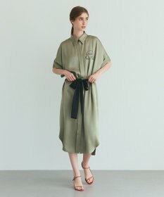 GRACE CONTINENTAL ダブルサテンシャツドレス