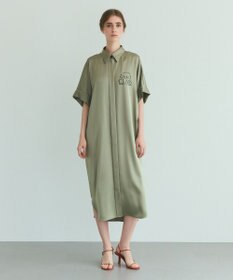 GRACE CONTINENTAL ダブルサテンシャツドレス