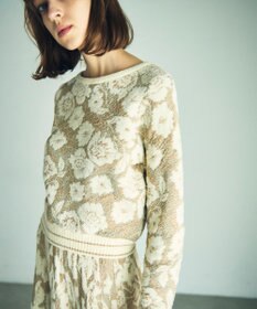 GRACE CONTINENTAL フローラルラメニットトップ