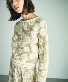 GRACE CONTINENTAL フローラルラメニットトップ