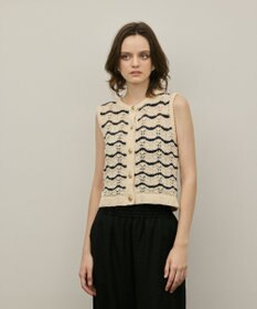 GRACE CONTINENTAL クロシェライクニットジレ