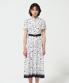 グレースコンチネンタル黒 ハート柄 長袖ワンピース ハートキカプリントワンピース / GRACE CONTINENTAL | GRACE
