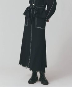 GRACE CONTINENTAL ミラノリブロングスカート ブラック