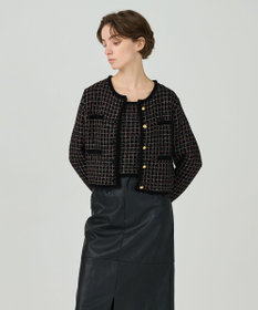 GRACE CONTINENTAL ツイードニットカーディガン