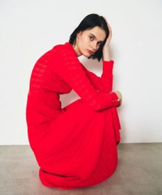 GRACE CONTINENTAL ウェーブニットワンピース