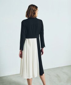 GRACE CONTINENTAL ウールタッチバイカラードレス