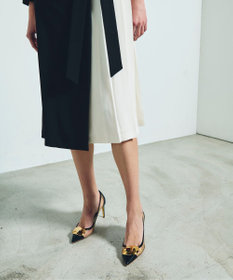 GRACE CONTINENTAL ウールタッチバイカラードレス