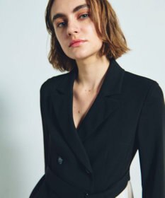 GRACE CONTINENTAL ウールタッチバイカラードレス