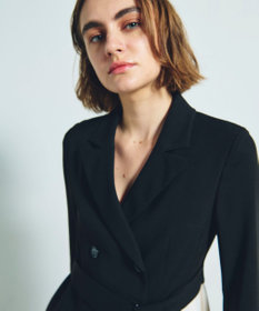 GRACE CONTINENTAL ウールタッチバイカラードレス