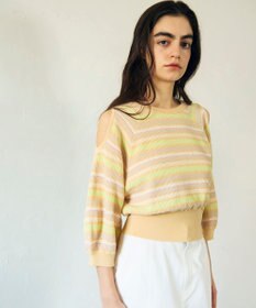 GRACE CONTINENTAL / グレースコンチネンタル ボーダーパフニットトップ ボーダーパフニットトップ / GRACE CONTINENTAL | GRACE