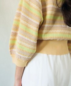 GRACE CONTINENTAL ボーダーパフニットトップ